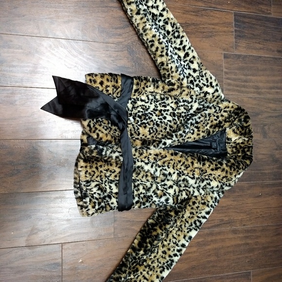 Leopard fur faux coat - Picture 4 of 6